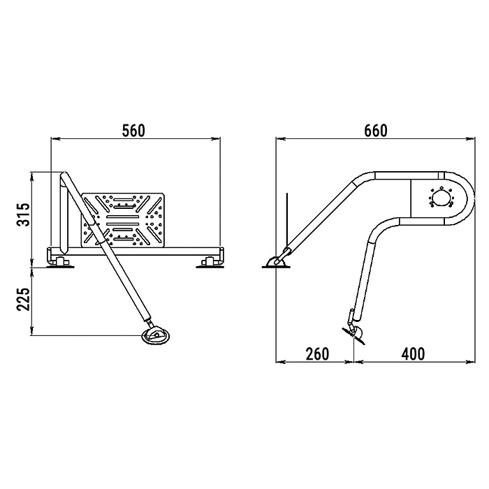 Стойка рулевая с креплением на баллон надувной лодки 25мм в Березниках