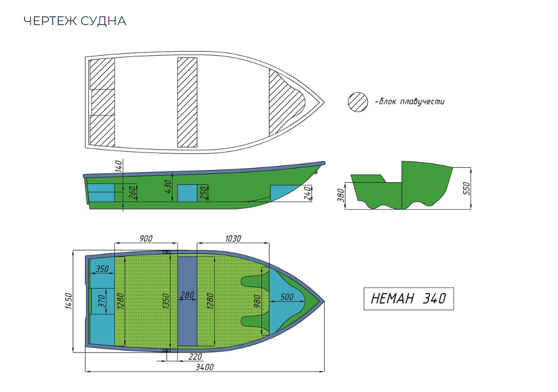 Стеклопластиковая лодка Neman-340 (тримаран) в Березниках