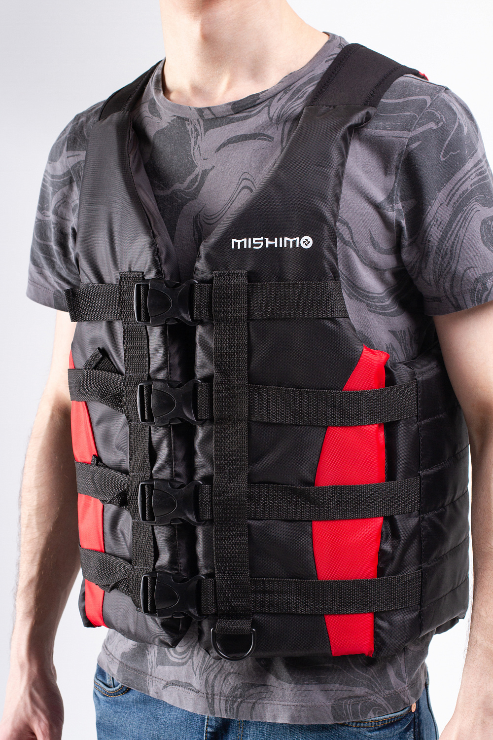 Жилет спасательный MISHIMO PRO Премиум качества Черно-красный в Березниках
